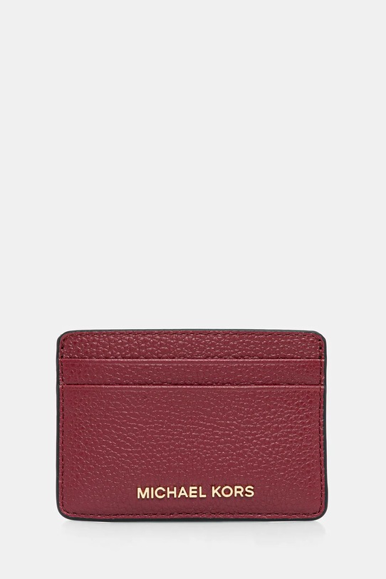 MICHAEL Michael Kors etui na karty skórzane etui na karty bordowy 32F7GF6D0L