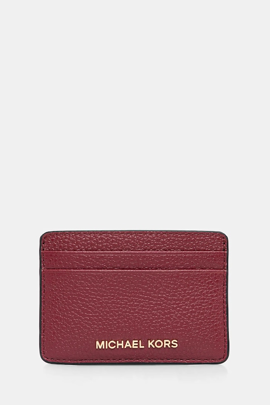MICHAEL Michael Kors portacarte in pelle semplice granata 32F7GF6D0L