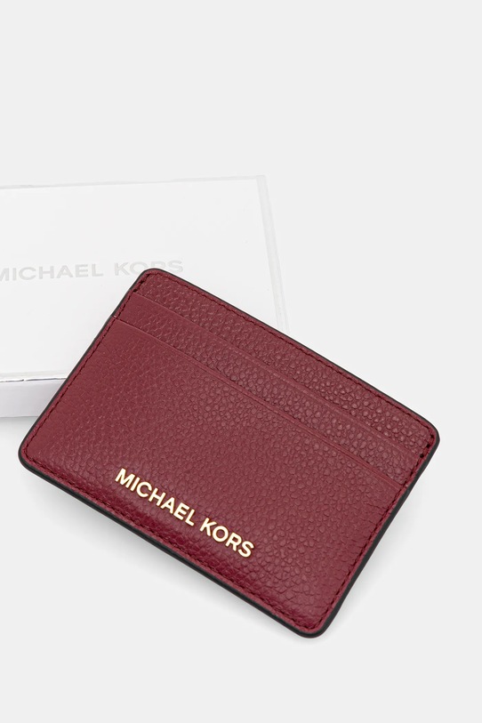 Akcesoria MICHAEL Michael Kors etui na karty skórzane 32F7GF6D0L bordowy