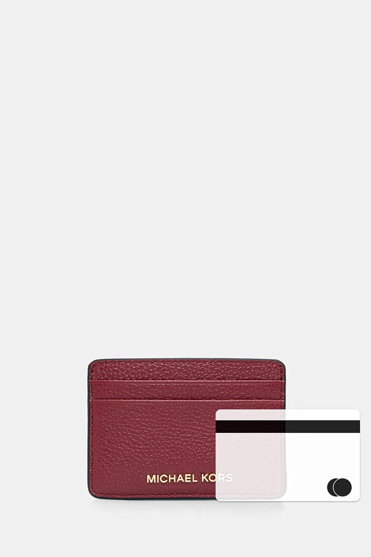 MICHAEL Michael Kors etui na karty skórzane bordowy 32F7GF6D0L