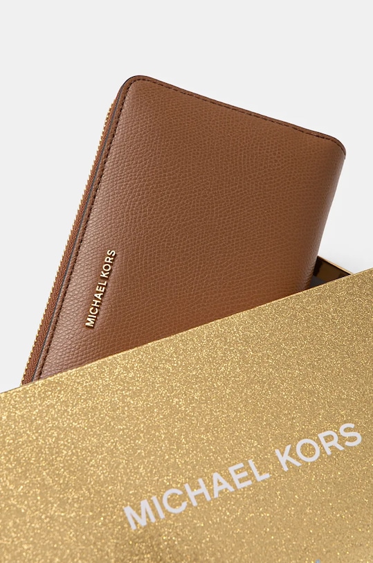 MICHAEL Michael Kors portfel skórzany 32F4GJ6T3L brązowy