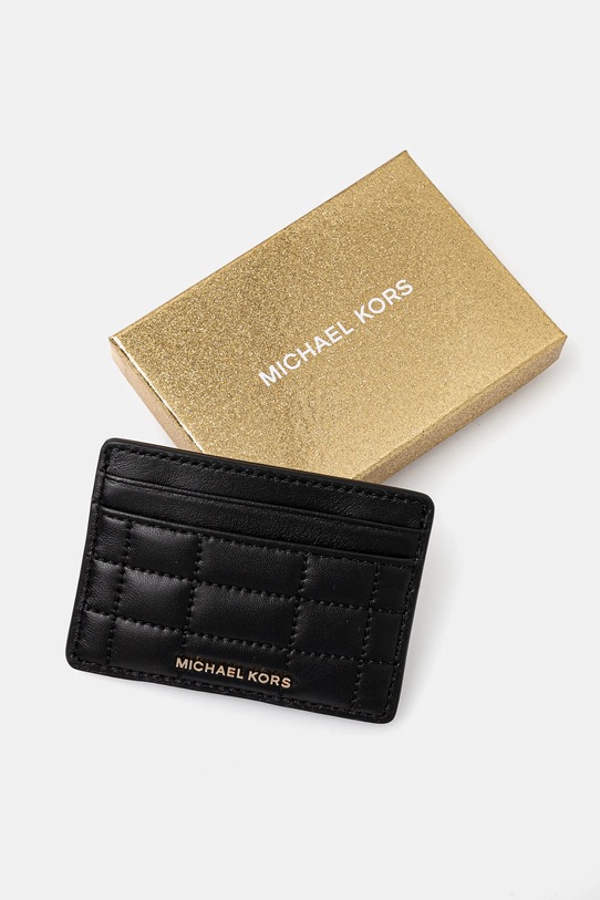 Doplnky Kožené puzdro na karty MICHAEL Michael Kors 32R4GJ6D0L čierna