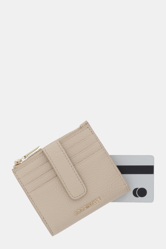 Coccinelle portfel skórzany beżowy E2.MW5.11.F7.01