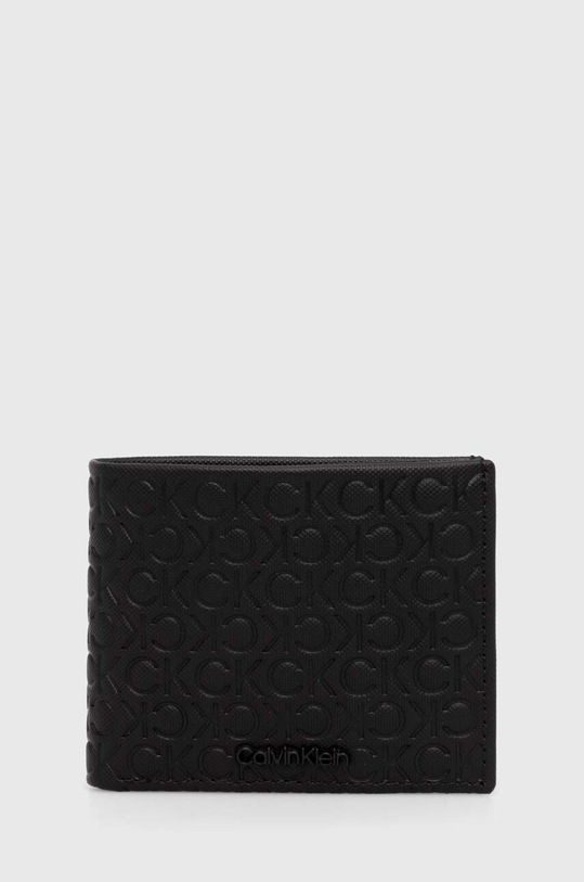 Calvin Klein portfel skórzany skóra licowa czarny K50K511937