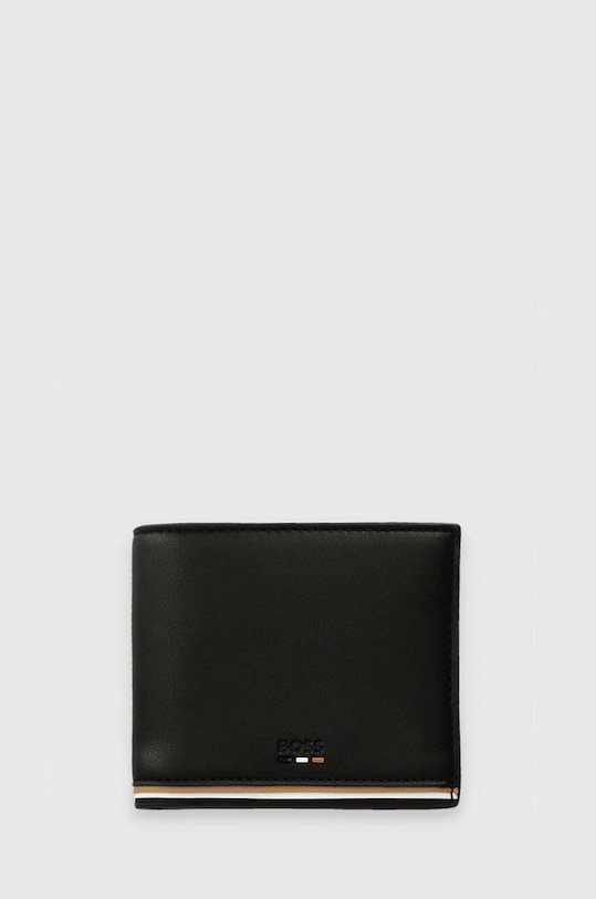 Πορτοφόλι BOSS απομίμηση λείου δέρματος μαύρο 50523781