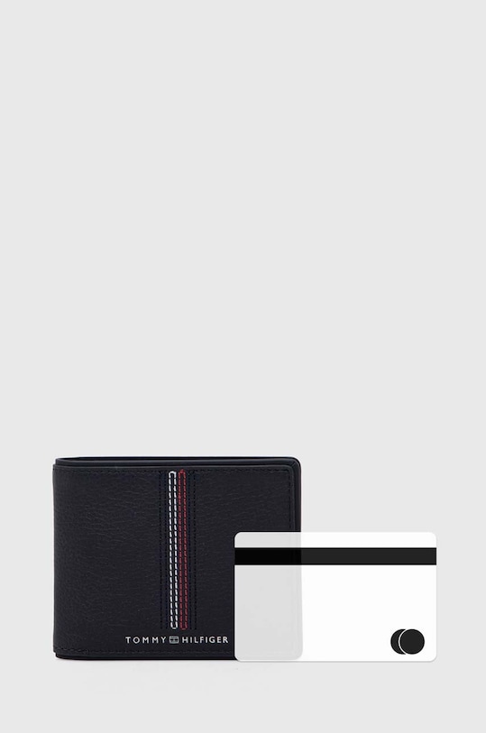 Tommy Hilfiger portofel de piele AM0AM12528 bleumarin