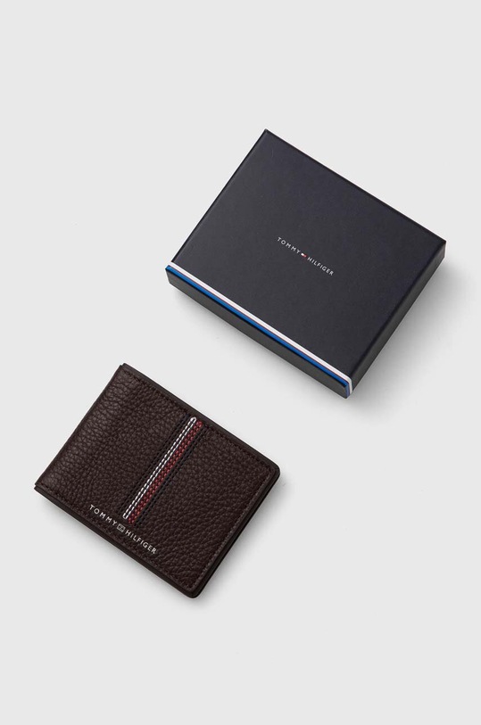 Кожаный кошелек Tommy Hilfiger коричневый AM0AM12528