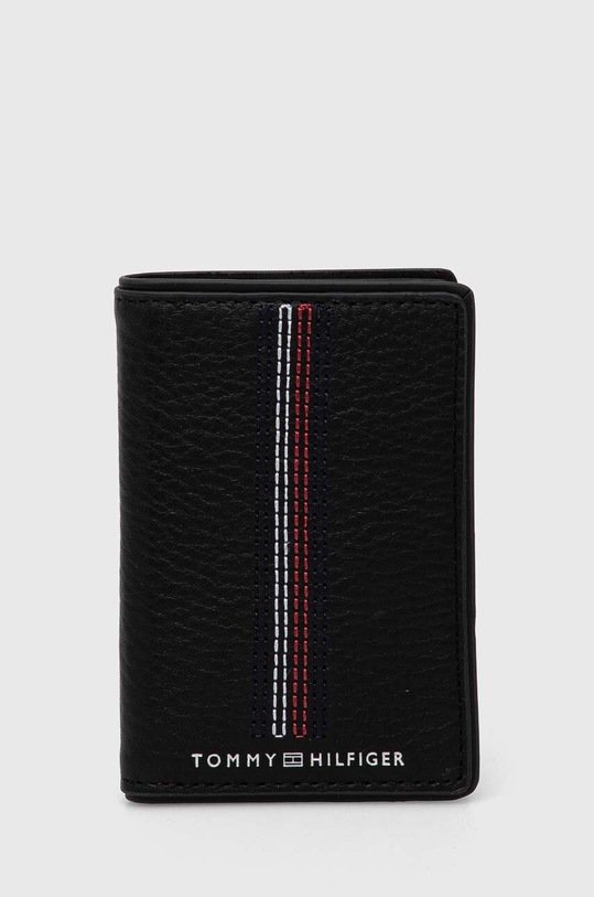 Kožená peněženka Tommy Hilfiger přírodní kůže černá AM0AM12659
