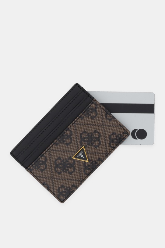 Akcesoria Guess etui na karty skórzane MITO SMVELE.LEA25 brązowy