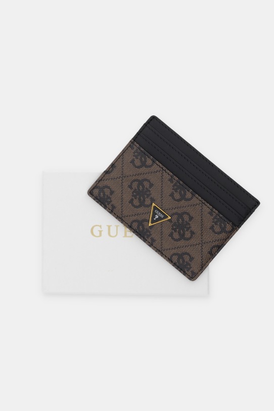 Guess etui na karty skórzane MITO brązowy SMVELE.LEA25