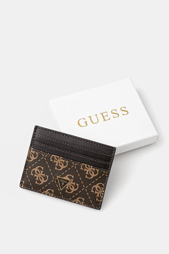 Аксесуари Шкіряний чохол на банківські карти Guess MITO SMVELE.LEA25 коричневий