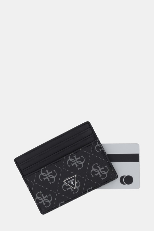 Akcesoria Guess etui na karty skórzane MITO SMVELE.LEA25 czarny