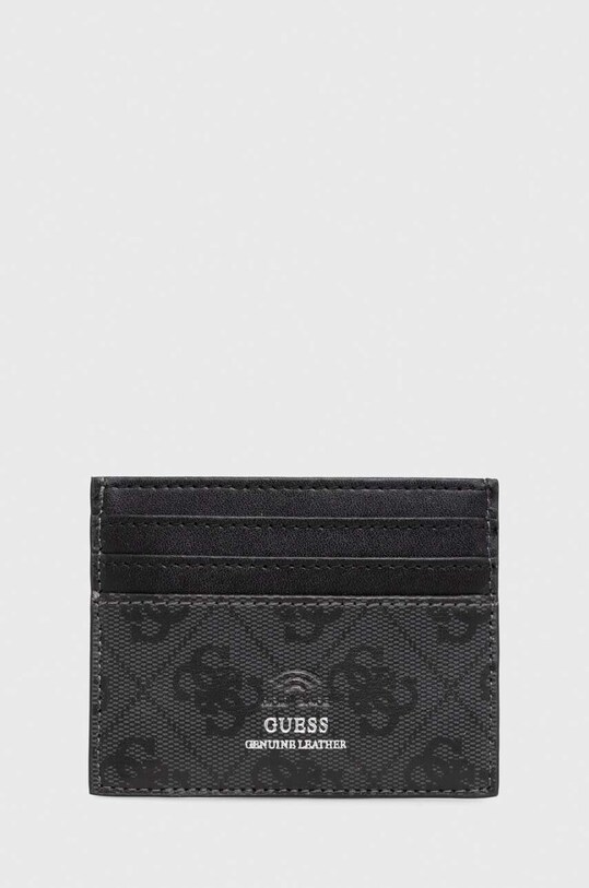 Шкіряний чохол на банківські карти Guess MITO SMVELE.LEA25 чорний AW24