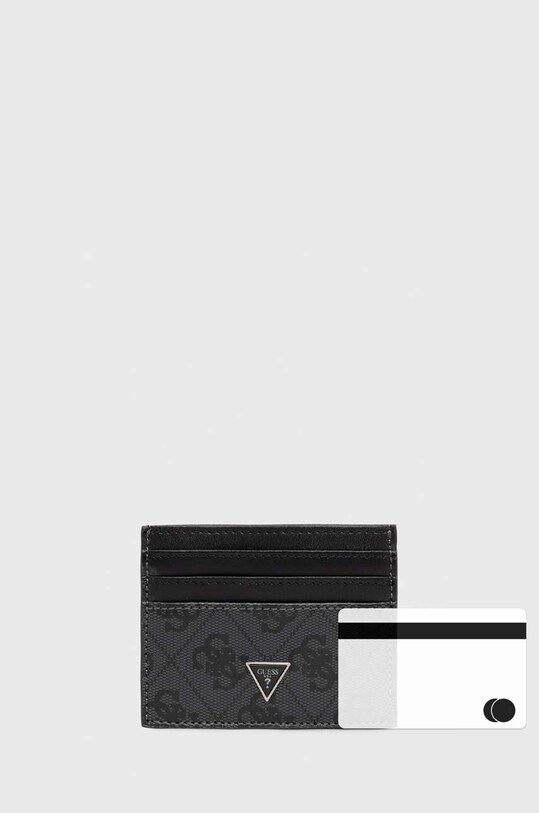 Шкіряний чохол на банківські карти Guess MITO SMVELE.LEA25 чорний