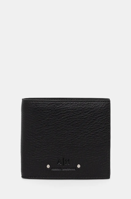 Novčanik Armani Exchange imitacija zrnate kože crna 958098.4F870