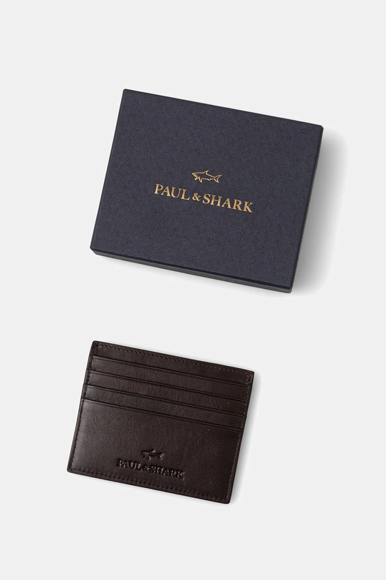 Akcesoria Paul&Shark etui na karty skórzane 14318116 brązowy