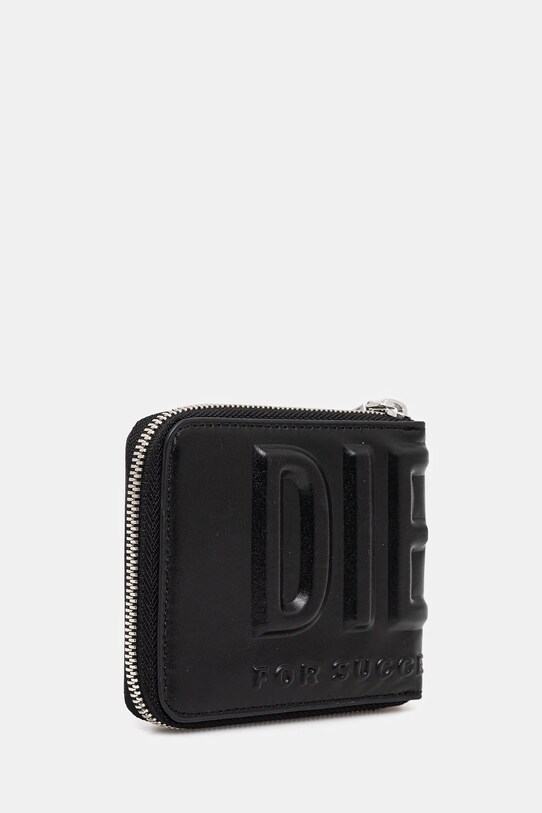 Кожаный кошелек Diesel DSL 3D- BI FOLD COIN ZIP XS X10007.PR818 чёрный AW24