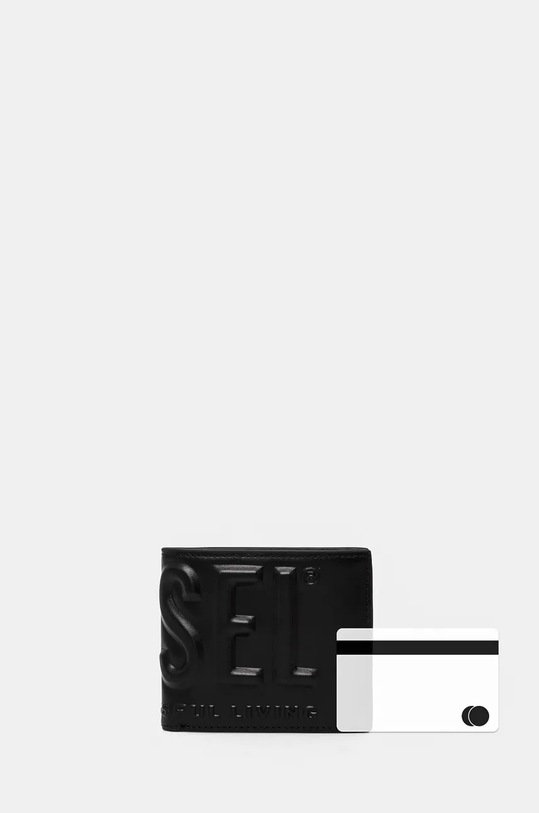 Diesel portfel skórzany DSL 3D BI FOLD COIN S X10008.PR818 czarny