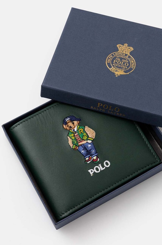 Δερμάτινο πορτοφόλι Polo Ralph Lauren πράσινο 405952104