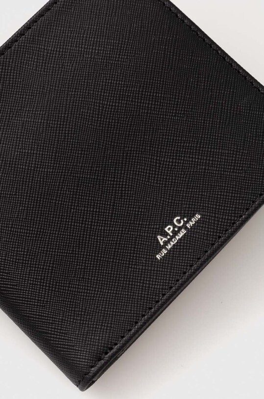Accesorii A.P.C. portofel de piele new portefeuille london PXBJQ.H63340 negru
