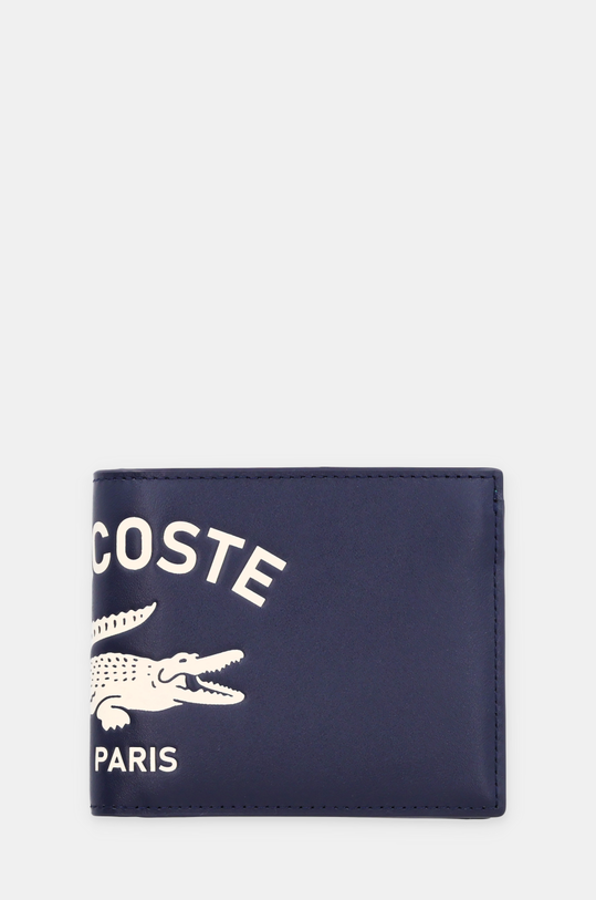 Δερμάτινο πορτοφόλι Lacoste λείο δέρμα σκούρο μπλε NH4662FW