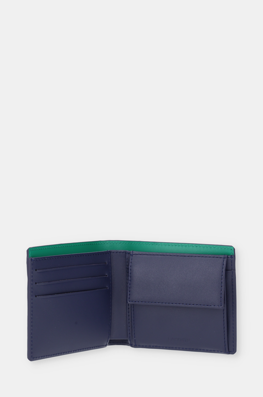 Δερμάτινο πορτοφόλι Lacoste σκούρο μπλε NH4662FW