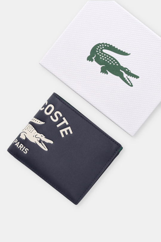 Δερμάτινο πορτοφόλι Lacoste NH4662FW σκούρο μπλε