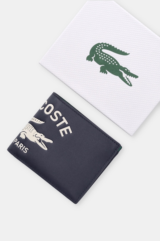 Δερμάτινο πορτοφόλι Lacoste NH4662FW σκούρο μπλε