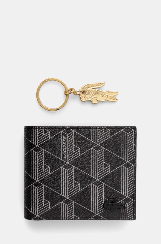 Peňaženka + kľúčenka Lacoste imitácia kože čierna NH4801LX