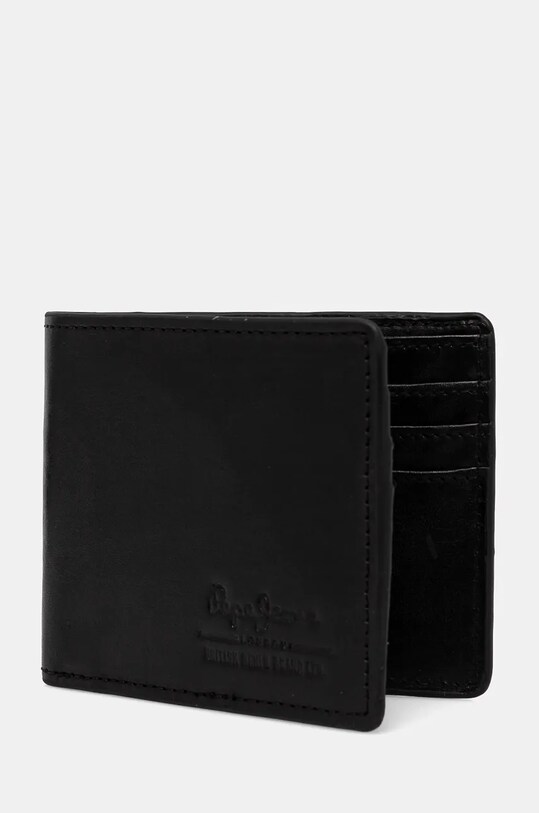 Pepe Jeans portofel de piele TATE WALLET PM070387 negru AW24