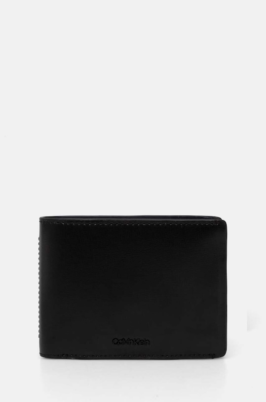Кожен портфейл Calvin Klein гладка кожа черен K50K512262