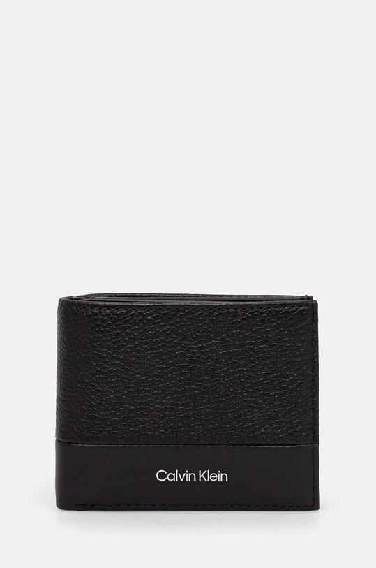 Calvin Klein portfel skórzany skóra licowa czarny K50K512269