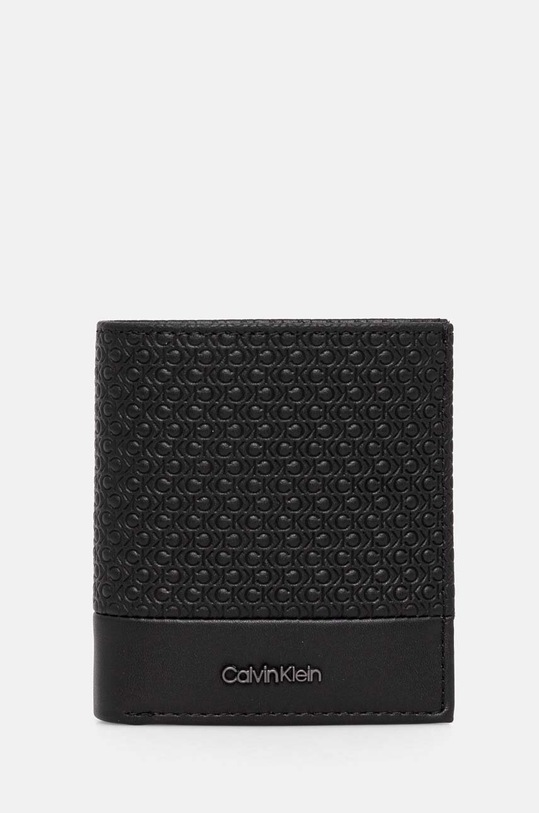 Шкіряний гаманець Calvin Klein лицьова шкіра чорний K50K512276