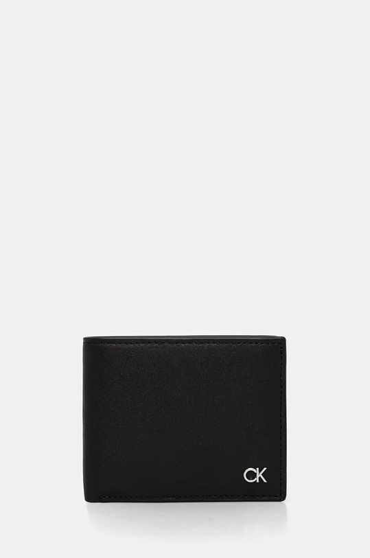 Кожен портфейл Calvin Klein гладка кожа черен K50K512289