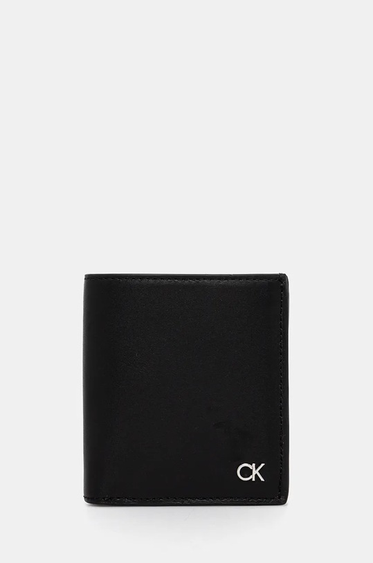 Шкіряний гаманець Calvin Klein лицьова шкіра чорний K50K512290