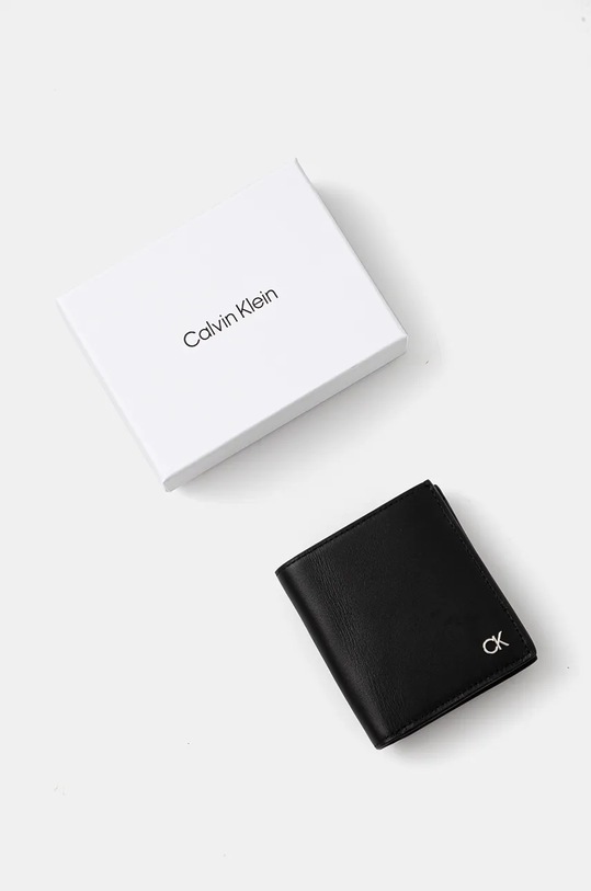 Шкіряний гаманець Calvin Klein чорний K50K512290