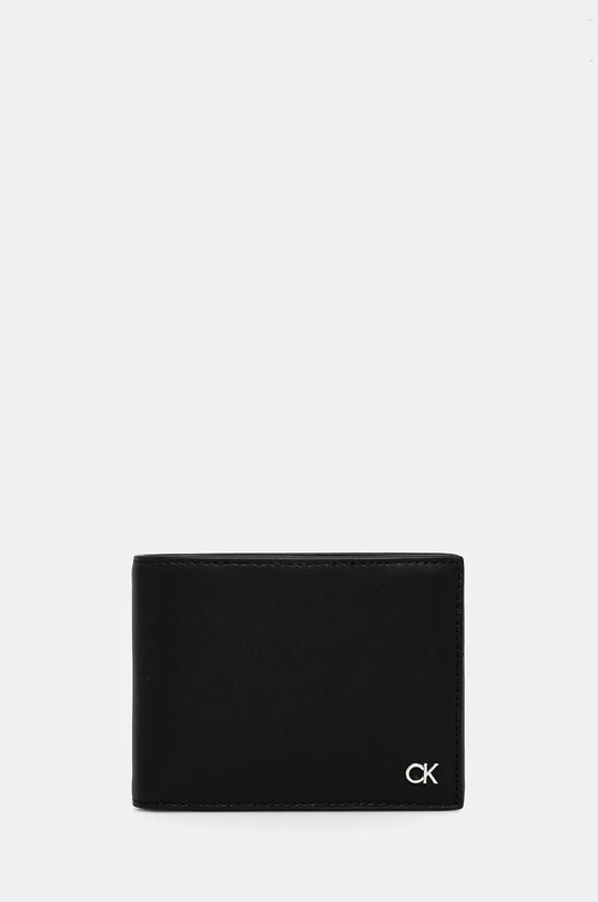 Kožená peněženka Calvin Klein přírodní kůže černá K50K512291