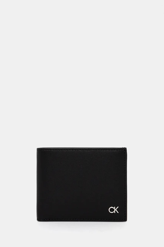 Кожен портфейл Calvin Klein гладка кожа черен K50K512294