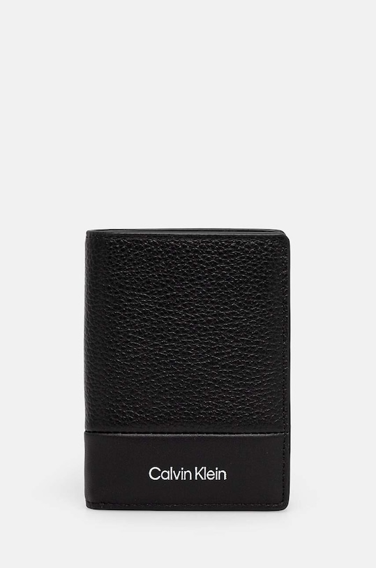 Кожен портфейл Calvin Klein гладка кожа черен K50K512303
