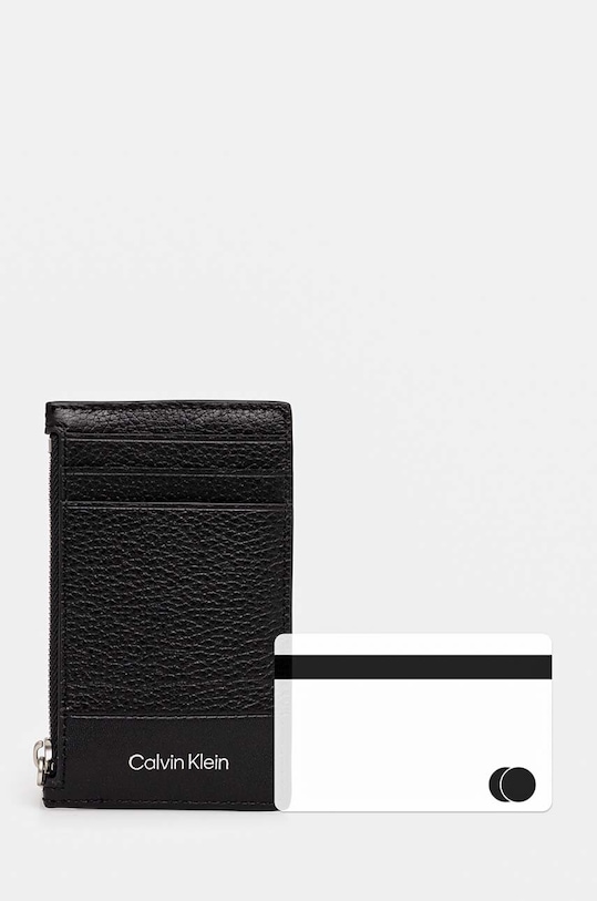 Kožená peněženka Calvin Klein černá K50K512310