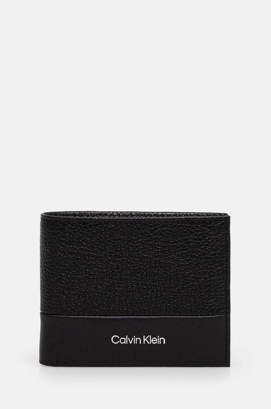 Шкіряний гаманець Calvin Klein лицьова шкіра чорний K50K512313