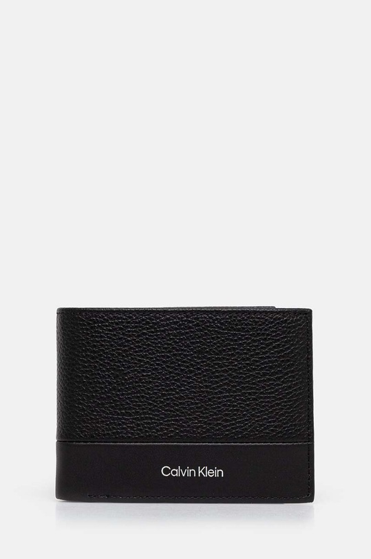 Кожен портфейл Calvin Klein гладка кожа черен K50K512314