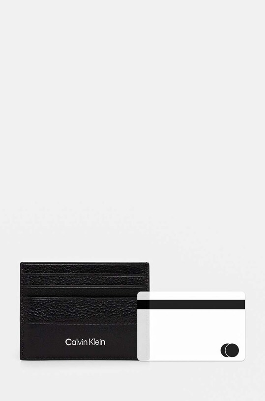 Calvin Klein etui na karty skórzane czarny K50K512315