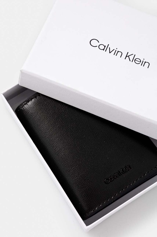 Kožni etui za kartice Calvin Klein crna K50K512488