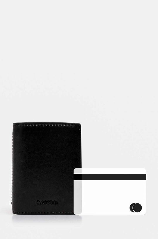 Kožni etui za kartice Calvin Klein K50K512488 crna