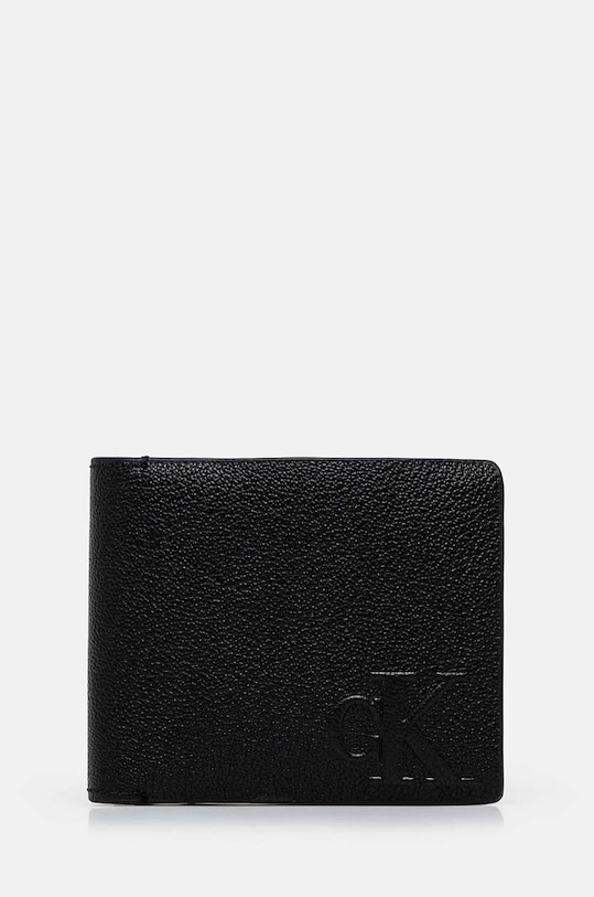 Peňaženka Calvin Klein Jeans usňová koža čierna K50K512594