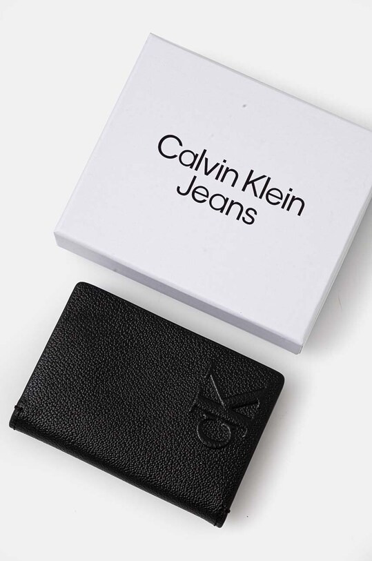 Calvin Klein Jeans etui na karty skórzane czarny K50K512595