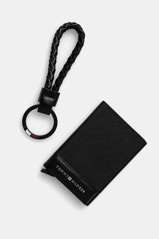 Θήκη κάρτας και μπρελόκ Tommy Hilfiger θήκη για κάρτες μαύρο AM0AM13127