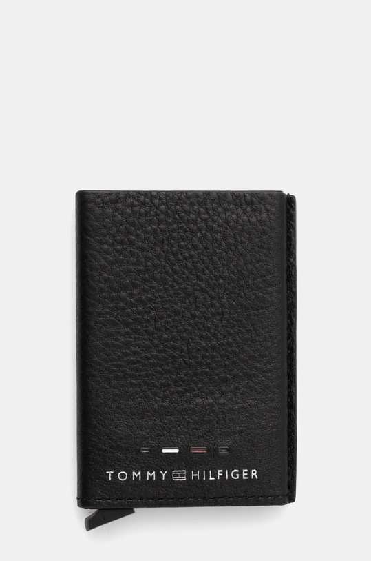 Pouzdro na karty Tommy Hilfiger přírodní kůže černá AM0AM12760