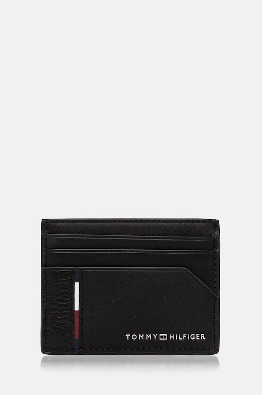 Kožni etui za kartice Tommy Hilfiger bez uzorka crna AM0AM12769